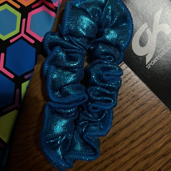 NWT multi color neon GK gymnastics tumbling dance leotard w/Scrunchie sz AL - Picture 4 of 9